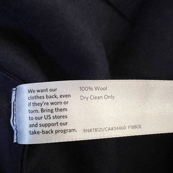 Eileen Fisher Boiled Wool Shawl Wrap Jacket Size Petite Large Midnight Navy Blue - Picture 12 of 14